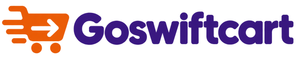 Goswiftcart logo in purple and orange